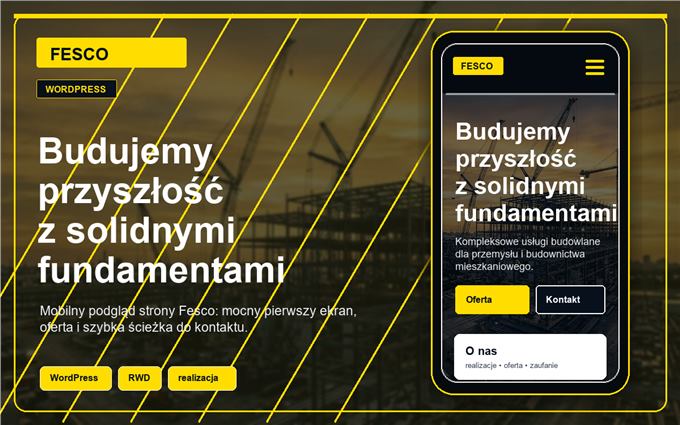 Makieta strony WordPress dla Fesco