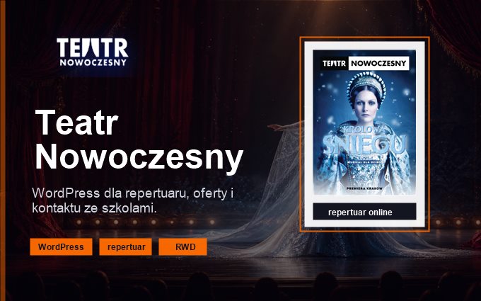 Makieta strony WordPress dla Teatru Nowoczesnego
